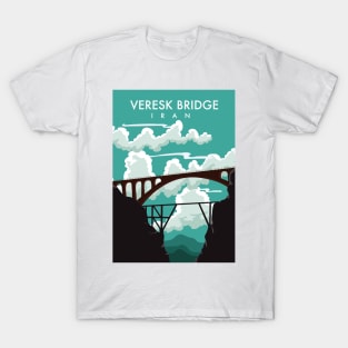 Veresk Bridge Iran travel poster T-Shirt